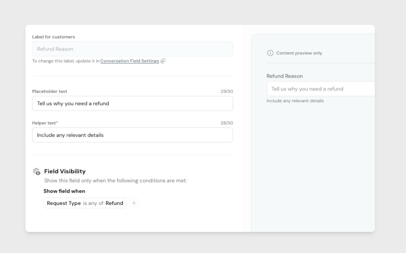 Conditional fields for ticket forms